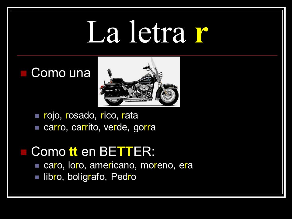 La letra r Como una Como tt en BETTER: rojo, rosado, rico, rata
