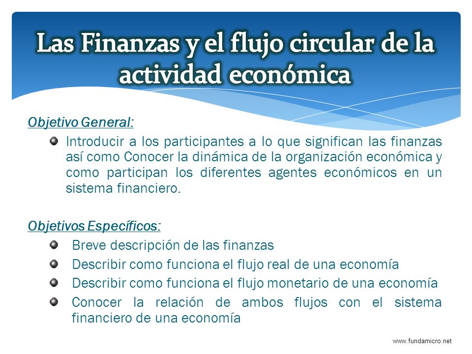 Las Finanzas y el flujo circular de la actividad económica