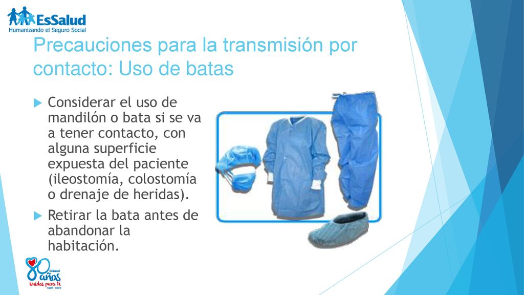 Precauciones para la transmisión por contacto: Uso de batas