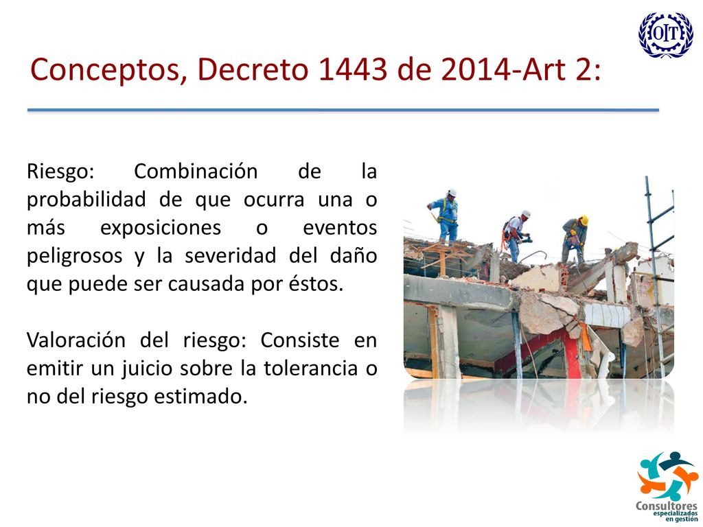 Identificación del peligro: Proceso para establecer si existe un peligro y definir las características de éste.