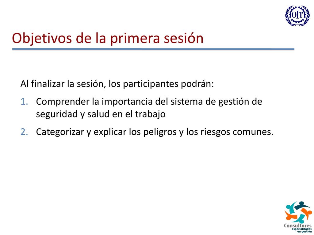 Peligros para la seguridad y la salud categorizados por el impacto en la víctima.