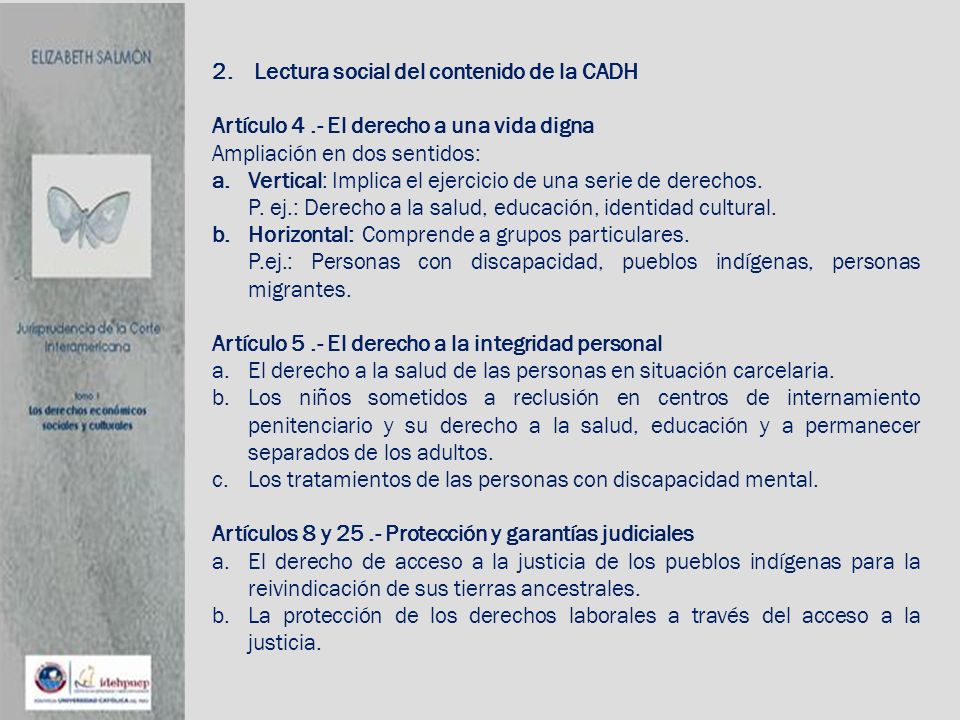 2. Lectura social del contenido de la CADH