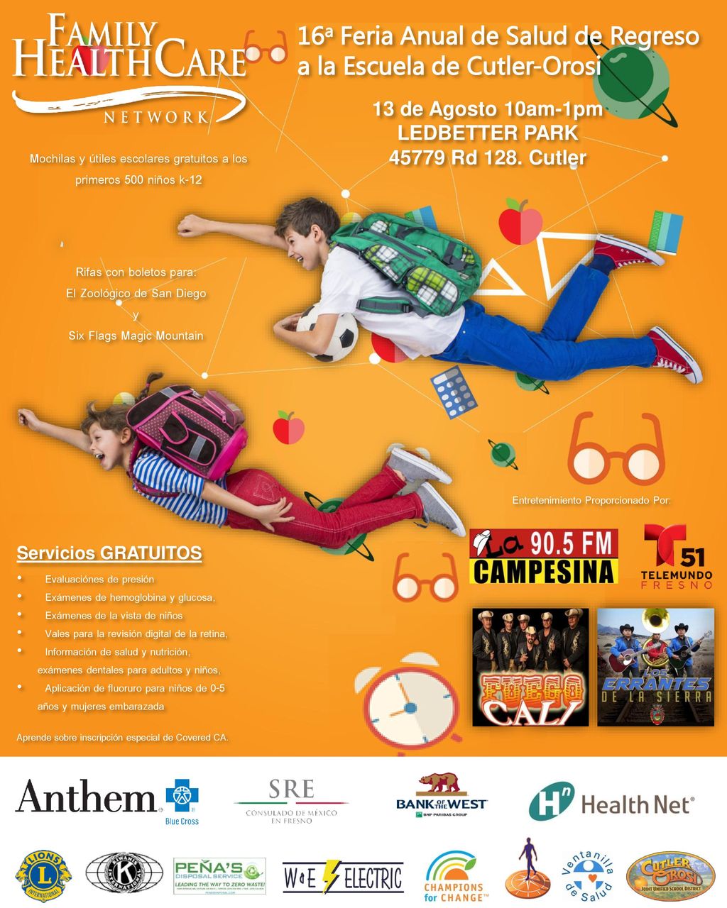 16a Feria Anual de Salud de Regreso a la Escuela de Cutler-Orosi
