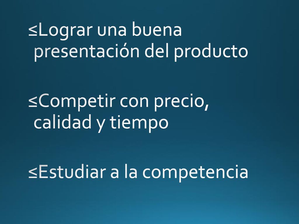 Lograr una buena presentación del producto