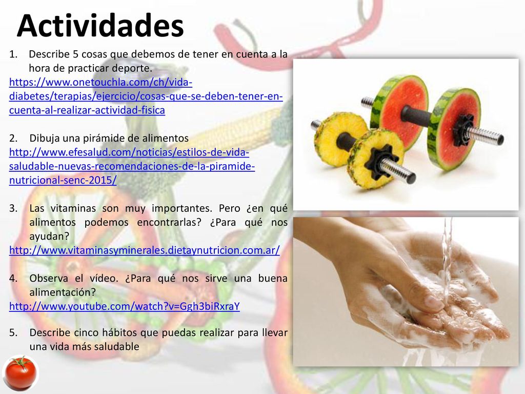 Actividades Describe 5 cosas que debemos de tener en cuenta a la hora de practicar deporte.