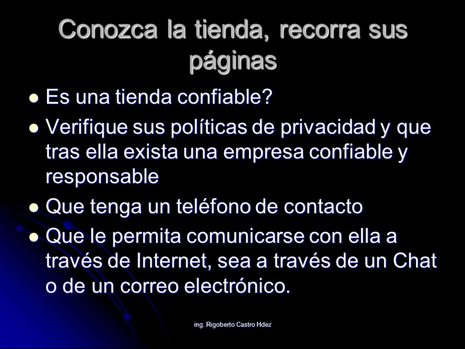 Conozca la tienda, recorra sus páginas