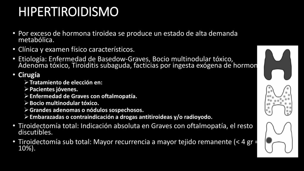 HIPERTIROIDISMO Por exceso de hormona tiroidea se produce un estado de alta demanda metabólica. Clínica y examen físico característicos.