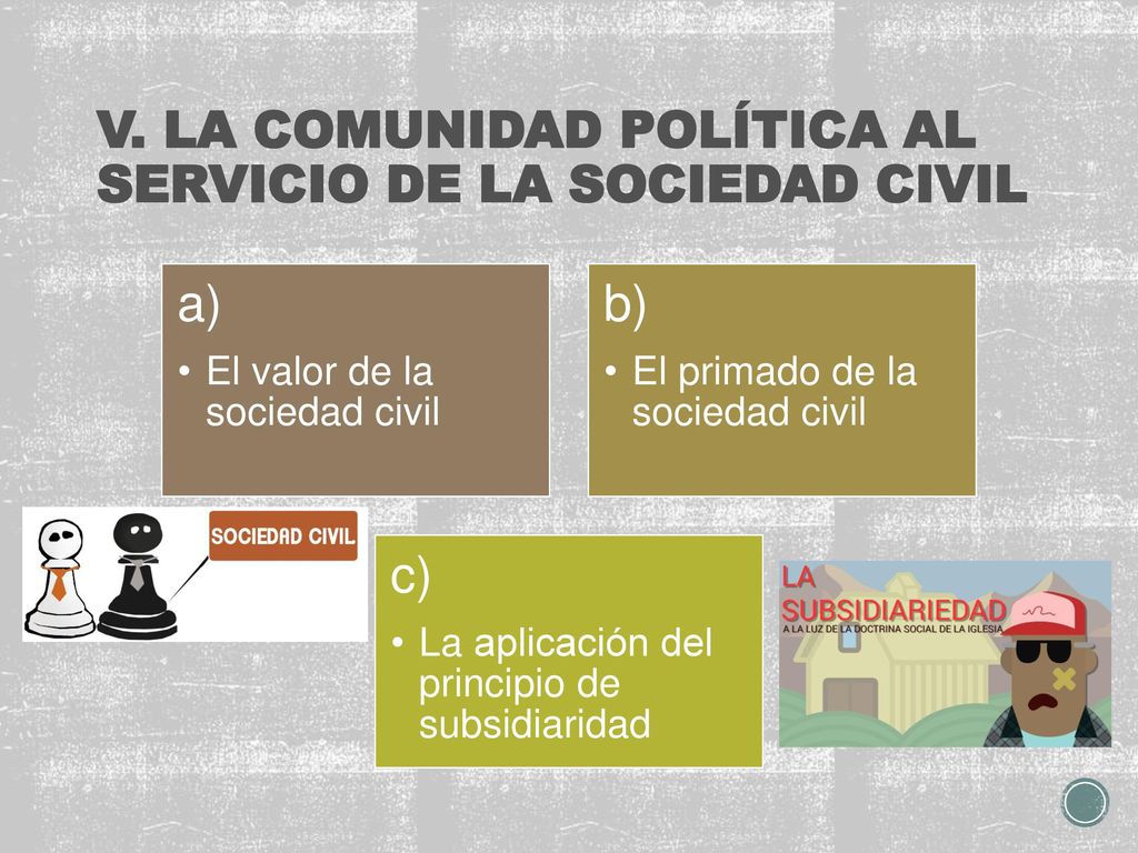 V. LA COMUNIDAD POLÍTICA AL SERVICIO DE LA SOCIEDAD CIVIL