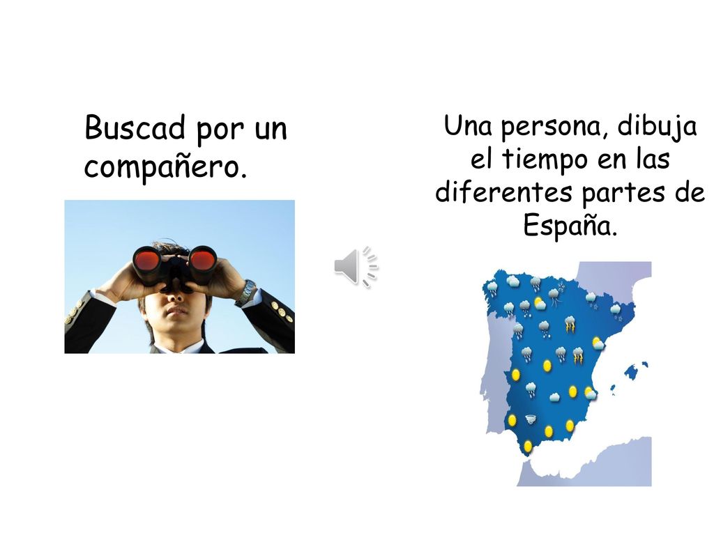 Una persona, dibuja el tiempo en las diferentes partes de España.
