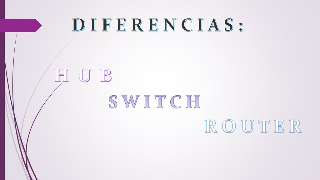 D I F E R E N C I A S : H U B S W I T C H R O U T E R