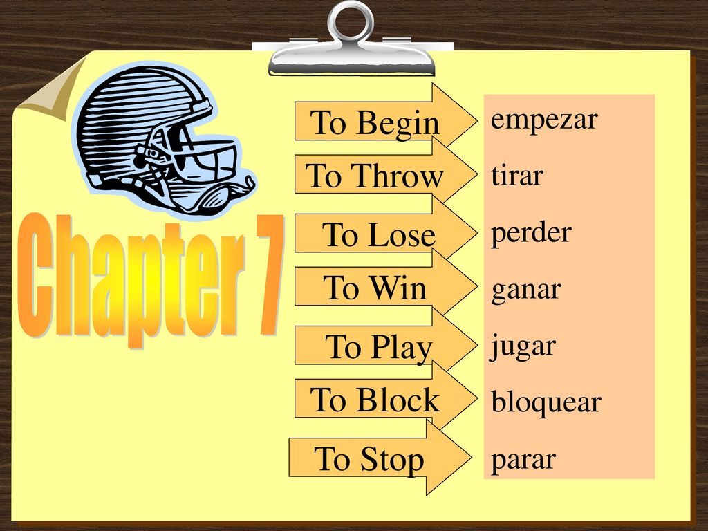 To Begin To Throw To Lose Chapter 7 To Win To Play To Block To Stop