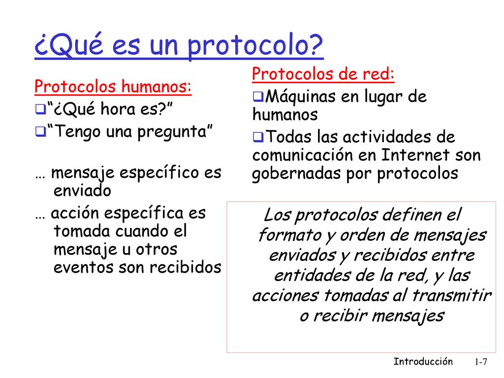 ¿Qué es un protocolo Protocolos de red: Máquinas en lugar de humanos