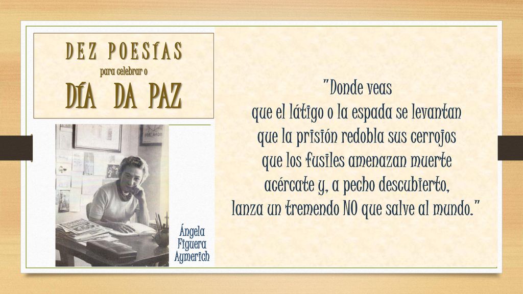 D E Z P O E S Í A S para celebrar o DÍA DA PAZ