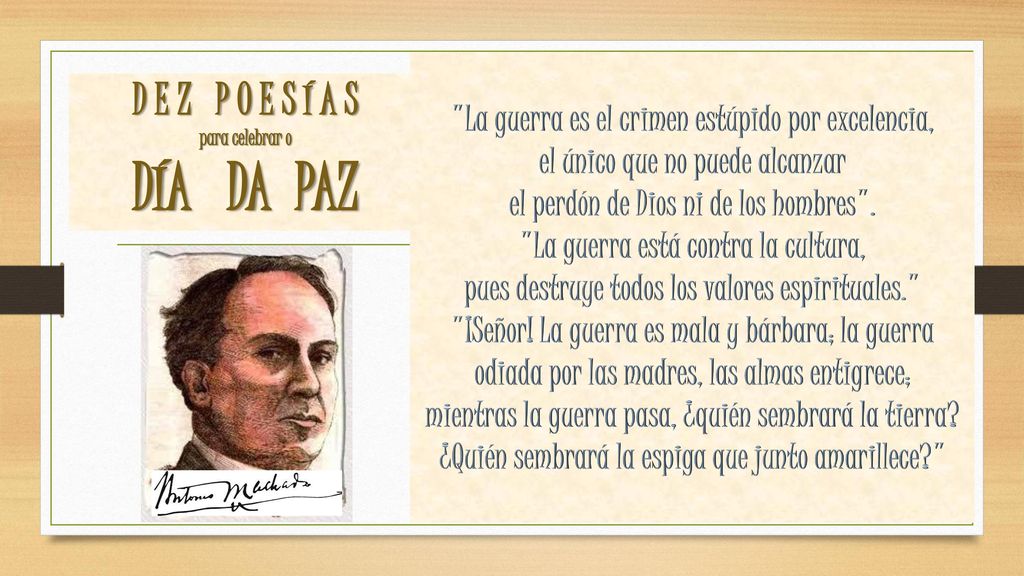 D E Z P O E S Í A S para celebrar o DÍA DA PAZ