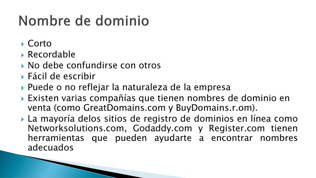 Nombre de dominio Corto Recordable No debe confundirse con otros