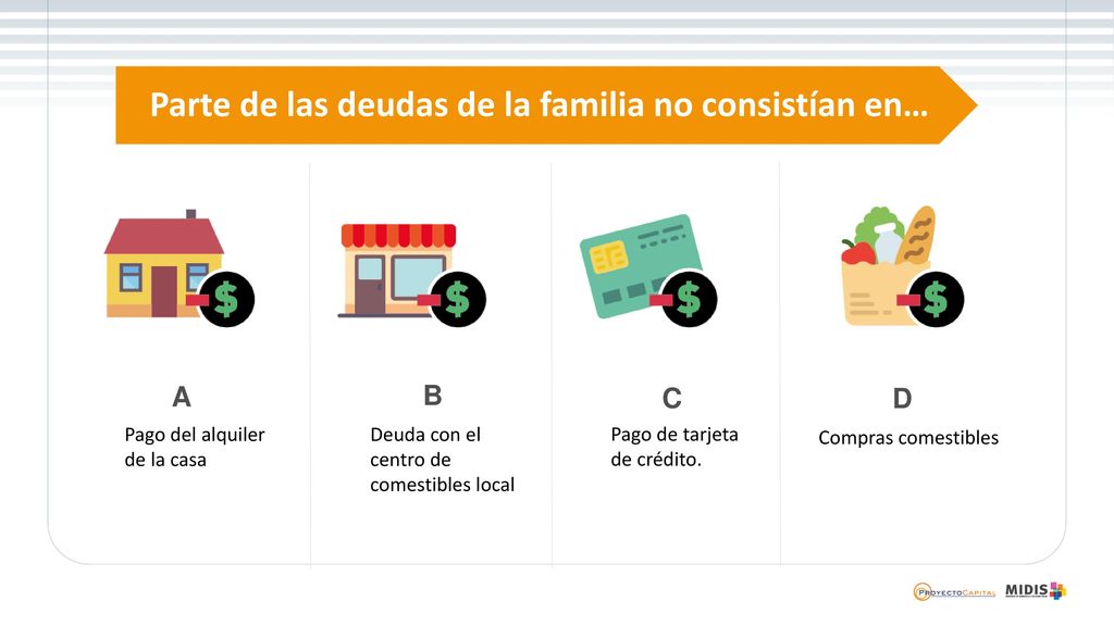 Parte de las deudas de la familia no consistían en…