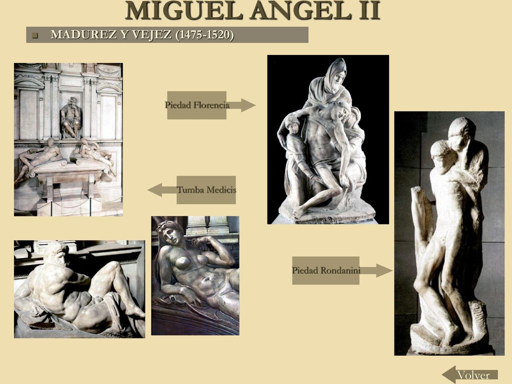 MIGUEL ÁNGEL II MADUREZ Y VEJEZ ( ) Volver Piedad Florencia