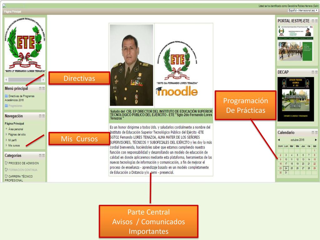 Directivas Programación De Prácticas Mis Cursos Parte Central Avisos / Comunicados Importantes