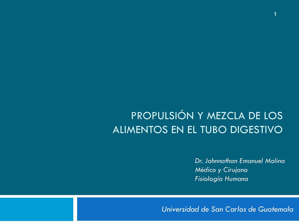 PROPULSIÓN Y MEZCLA DE LOS ALIMENTOS EN EL TUBO DIGESTIVO