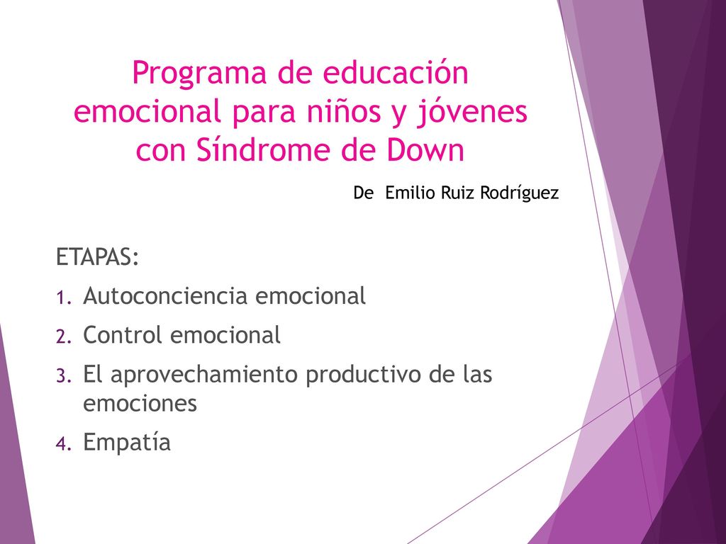 Programa de educación emocional para niños y jóvenes con Síndrome de Down