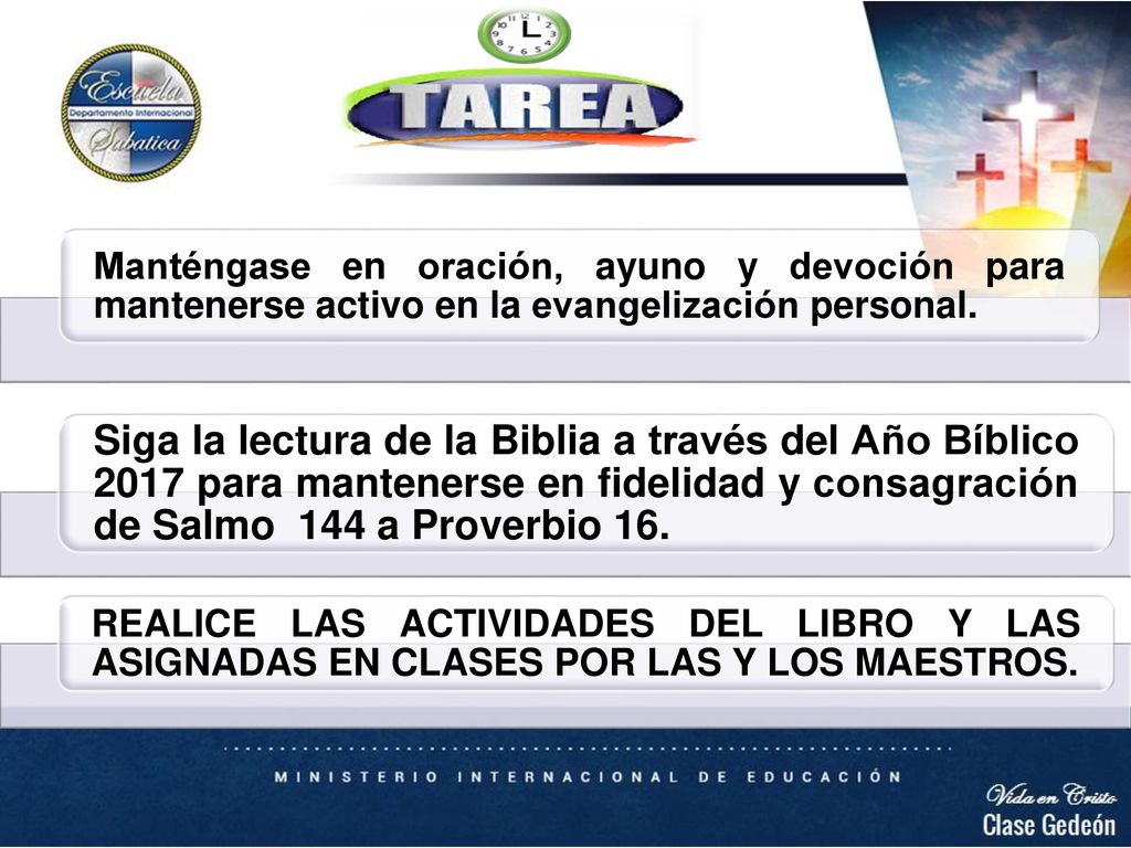 Manténgase en oración, ayuno y devoción para mantenerse activo en la evangelización personal.