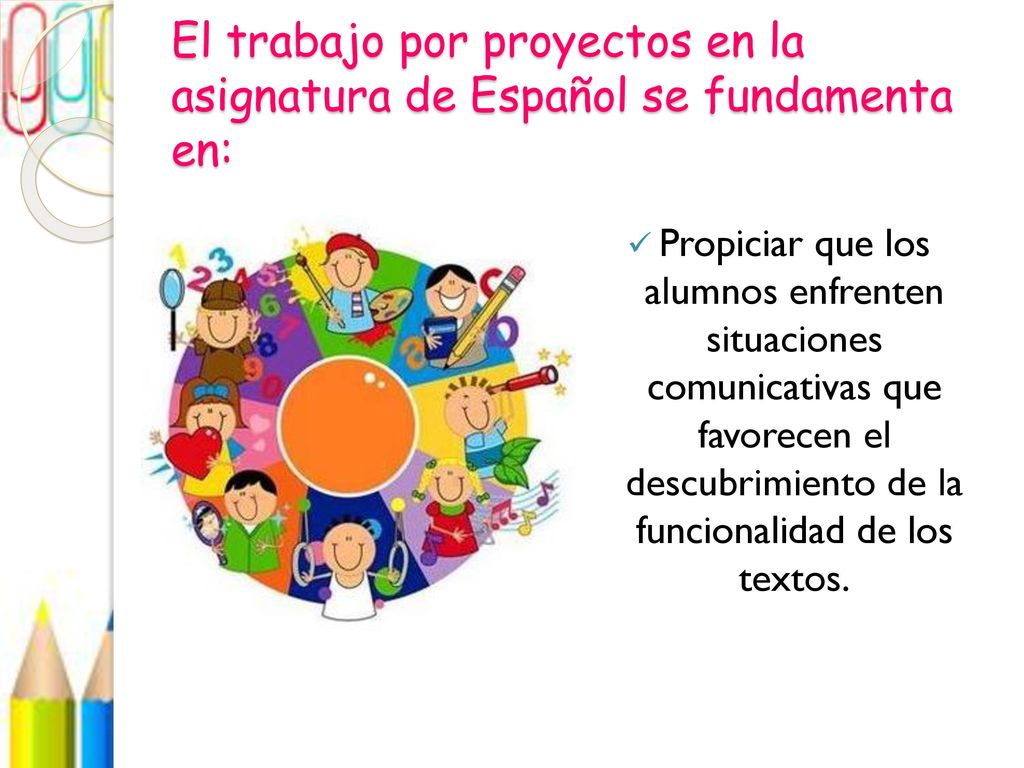 El trabajo por proyectos en la asignatura de Español se fundamenta en: