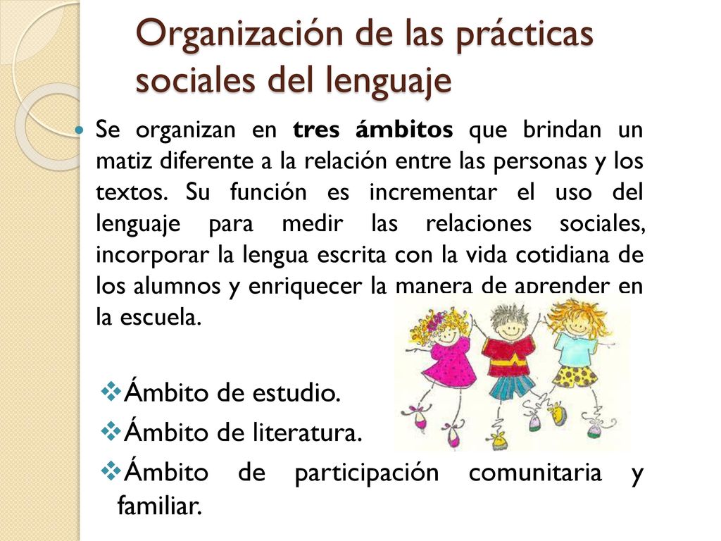Organización de las prácticas sociales del lenguaje