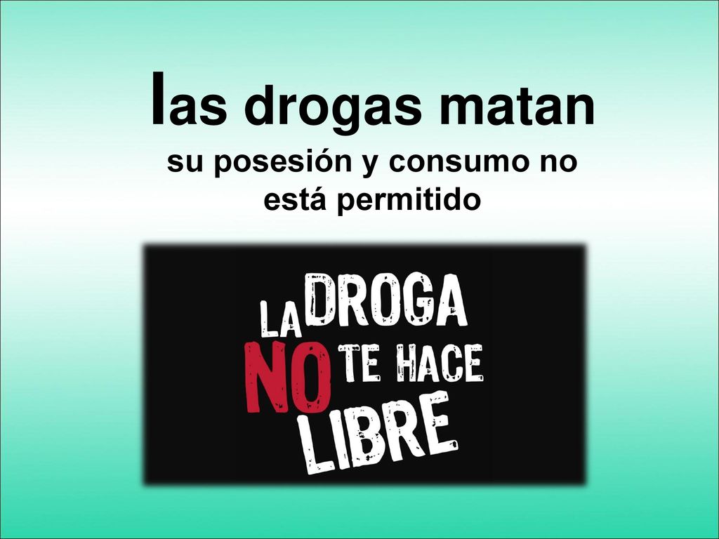 las drogas matan su posesión y consumo no está permitido