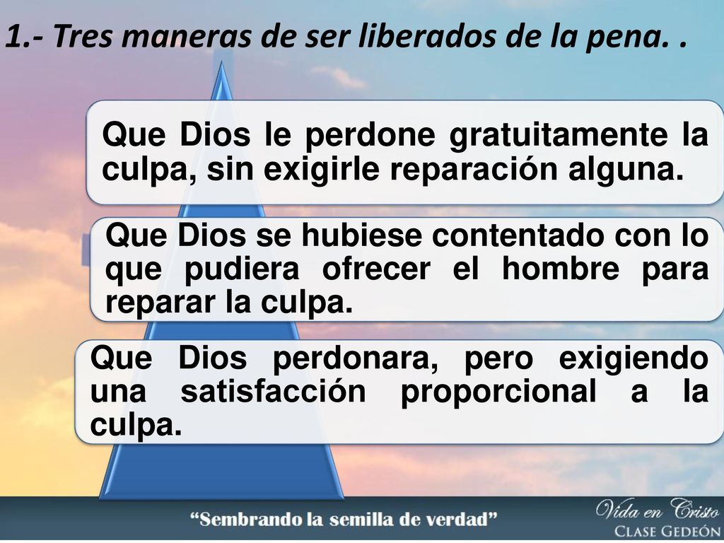 1.- Tres maneras de ser liberados de la pena. .