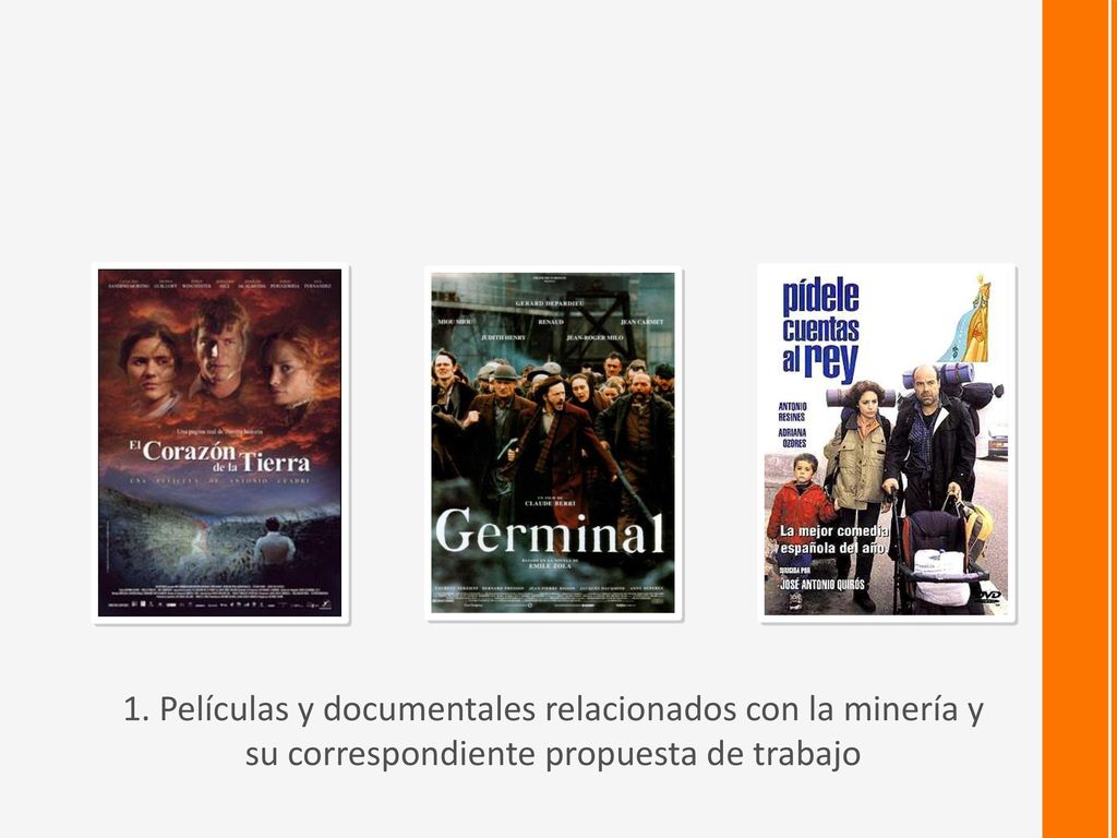 1. Películas y documentales relacionados con la minería y su correspondiente propuesta de trabajo