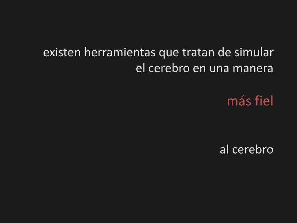 existen herramientas que tratan de simular el cerebro en una manera