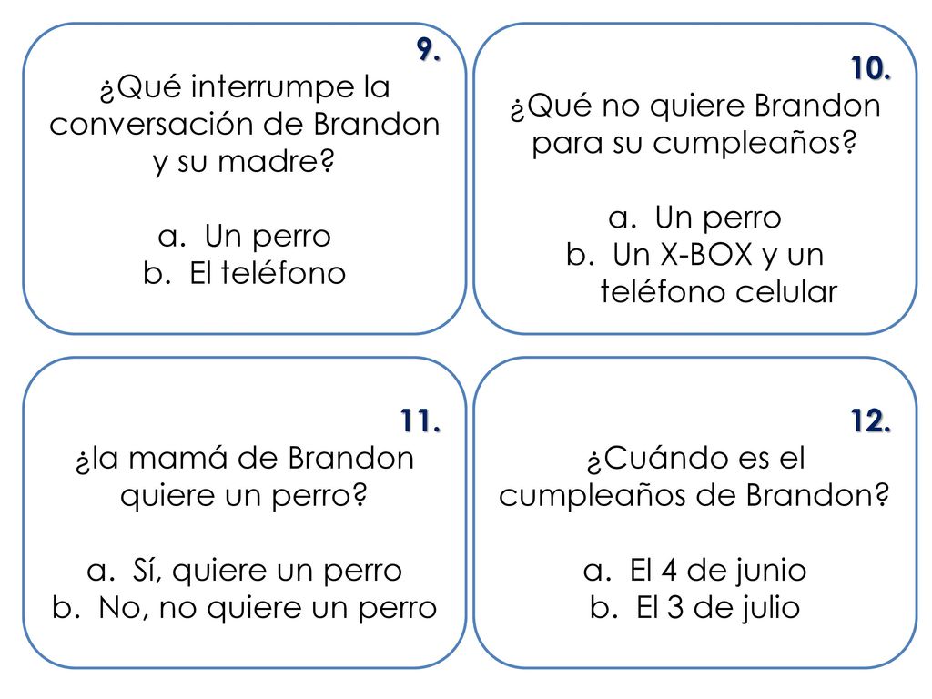 ¿Qué interrumpe la conversación de Brandon y su madre