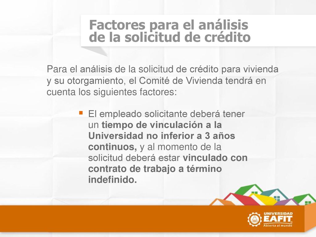 Factores para el análisis de la solicitud de crédito