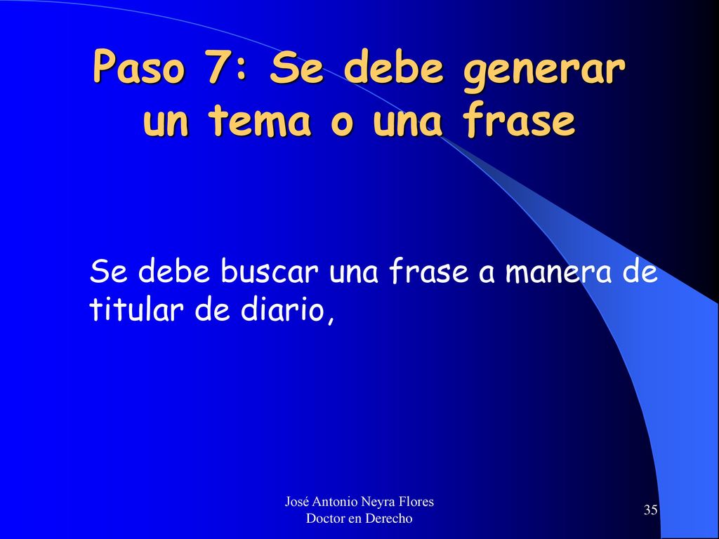 Paso 7: Se debe generar un tema o una frase