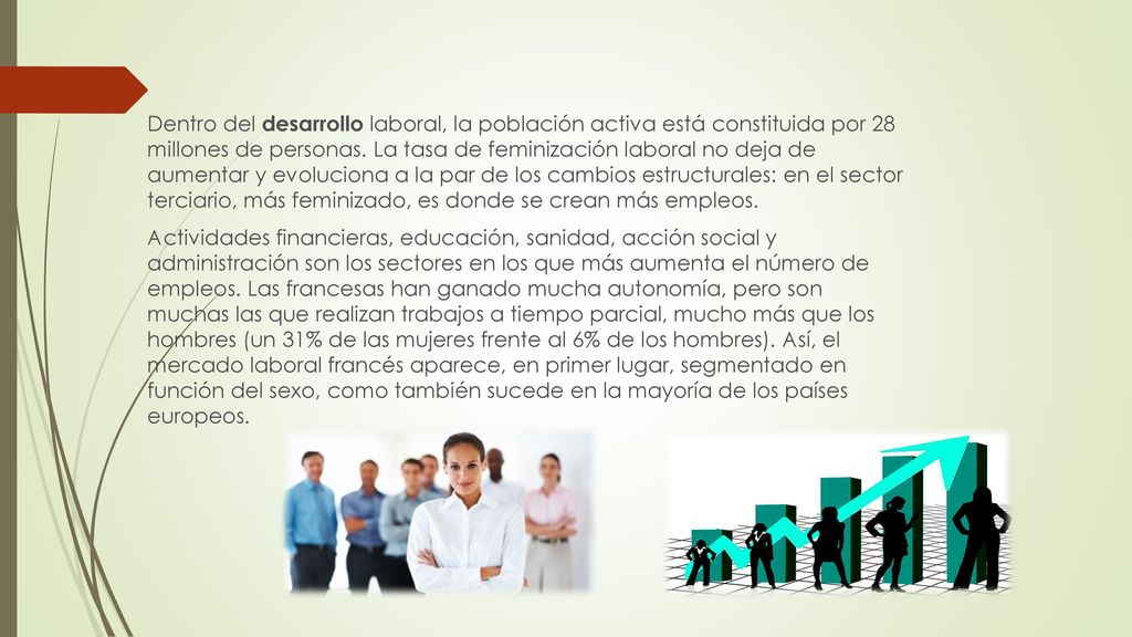 Dentro del desarrollo laboral, la población activa está constituida por 28 millones de personas.