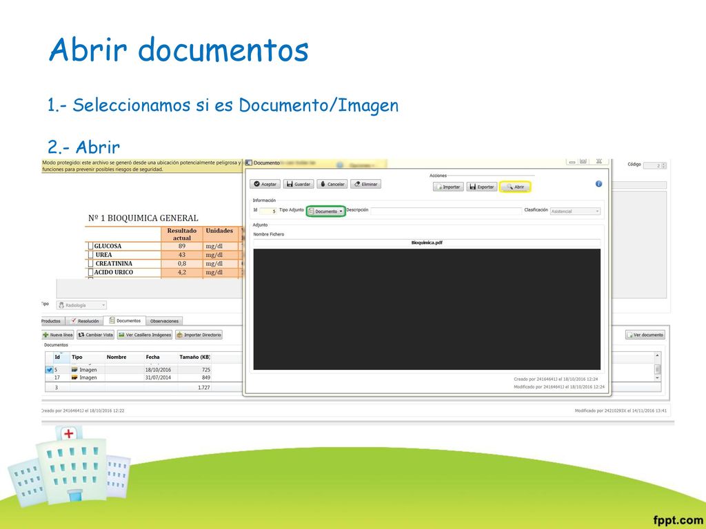 Abrir documentos 1.- Seleccionamos si es Documento/Imagen 2.- Abrir