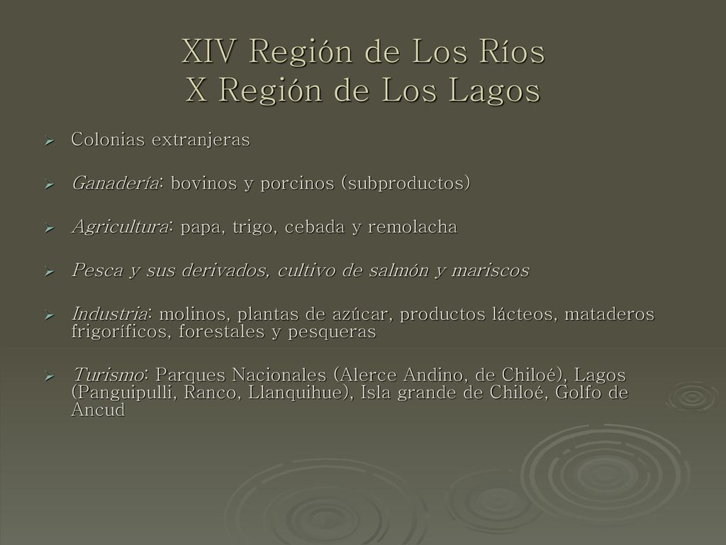 XIV Región de Los Ríos X Región de Los Lagos