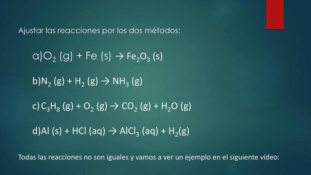 C3H8 (g) + O2 (g) → CO2 (g) + H2O (g)