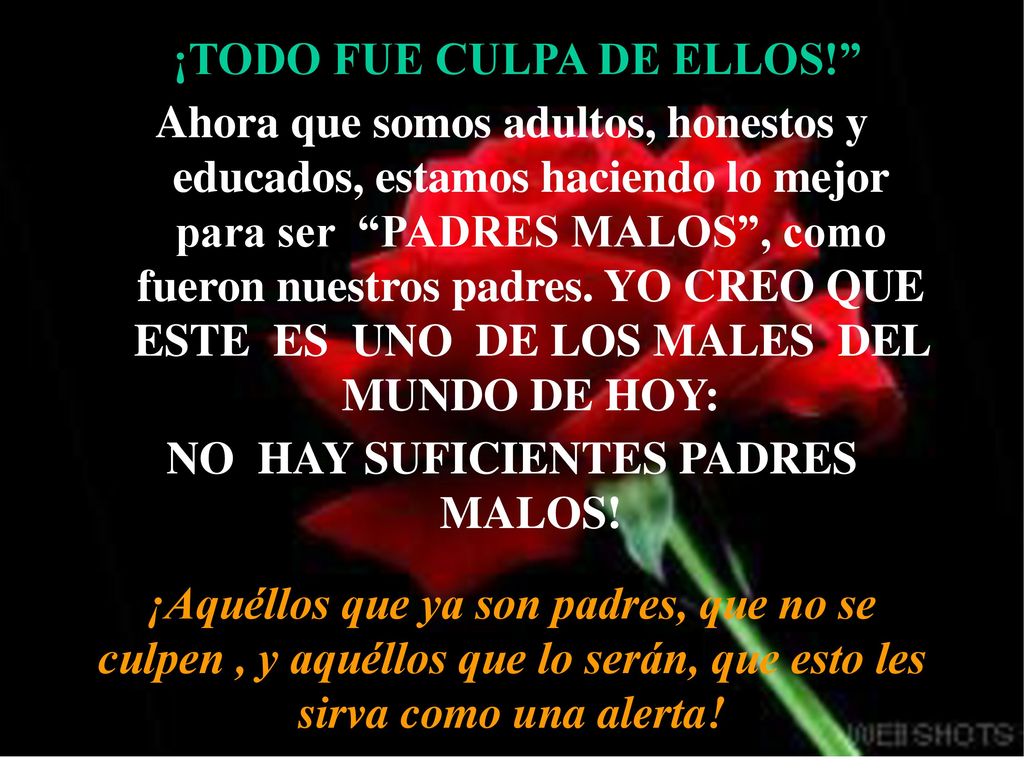 ¡TODO FUE CULPA DE ELLOS! NO HAY SUFICIENTES PADRES MALOS!
