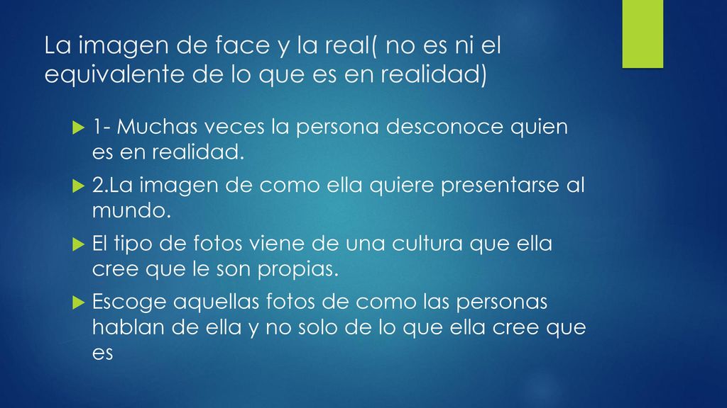 La imagen de face y la real( no es ni el equivalente de lo que es en realidad)