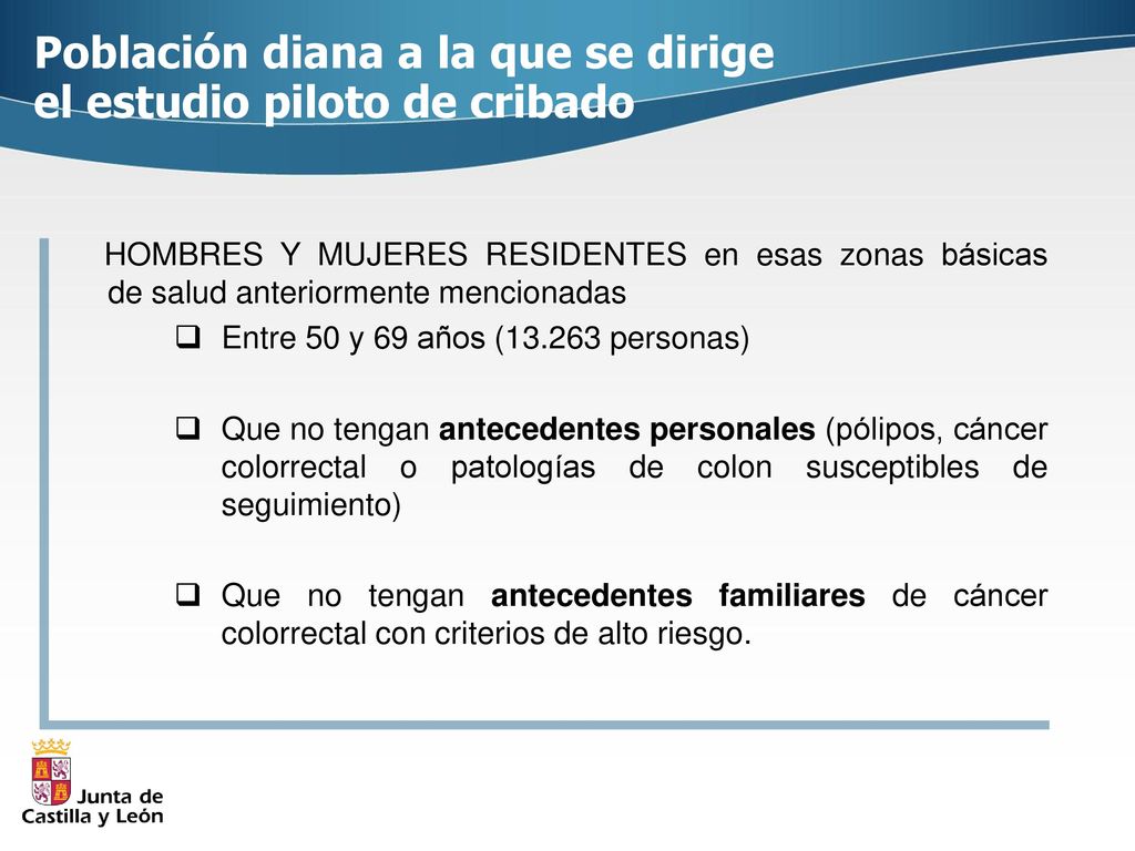 Población diana a la que se dirige el estudio piloto de cribado