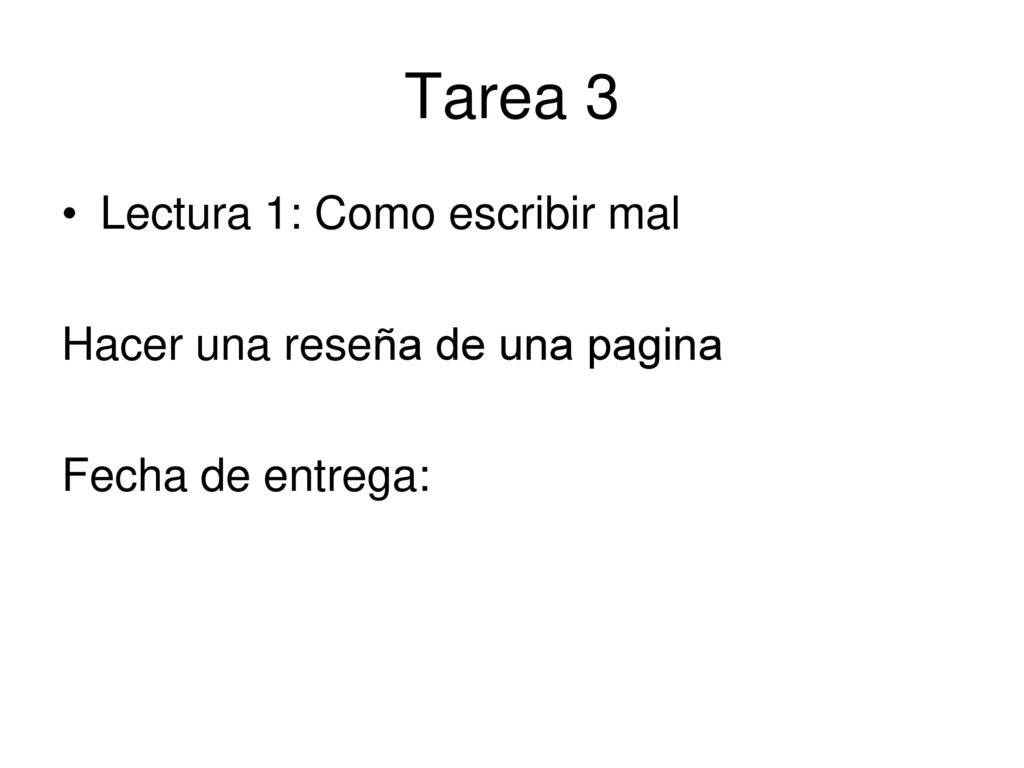 Tarea 3 Lectura 1: Como escribir mal Hacer una reseña de una pagina