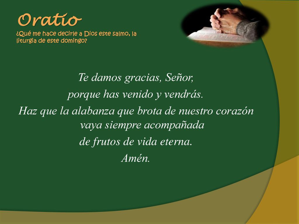Oratio ¿Qué me hace decirle a Dios este salmo, la liturgia de este domingo