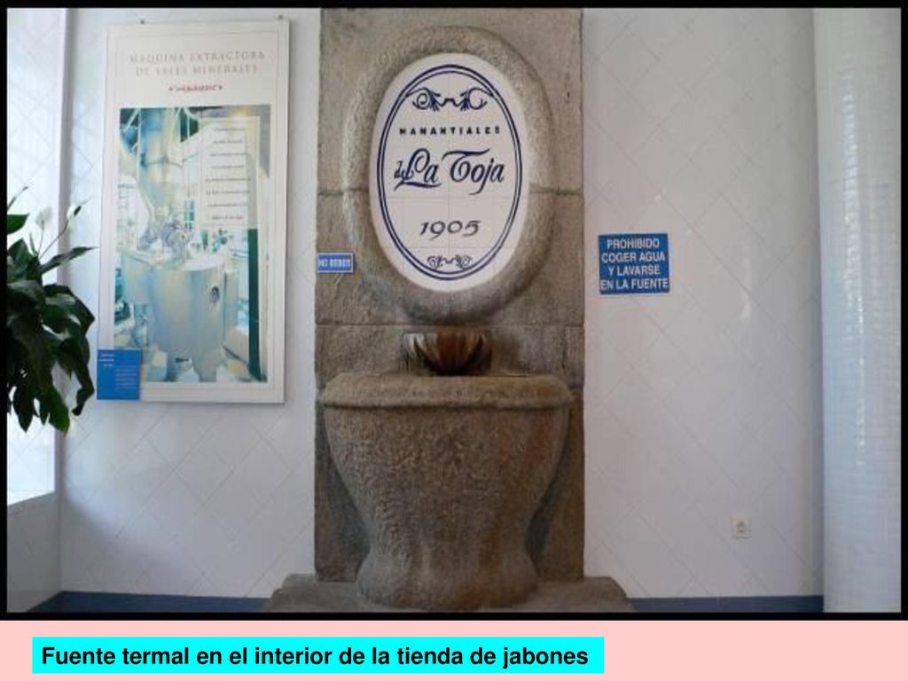 Fuente termal en el interior de la tienda de jabones