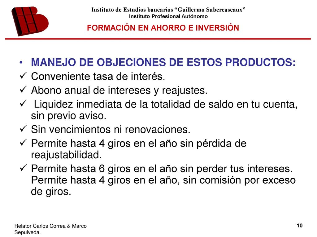 MANEJO DE OBJECIONES DE ESTOS PRODUCTOS: