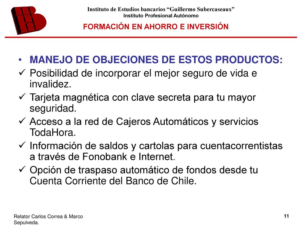 MANEJO DE OBJECIONES DE ESTOS PRODUCTOS: