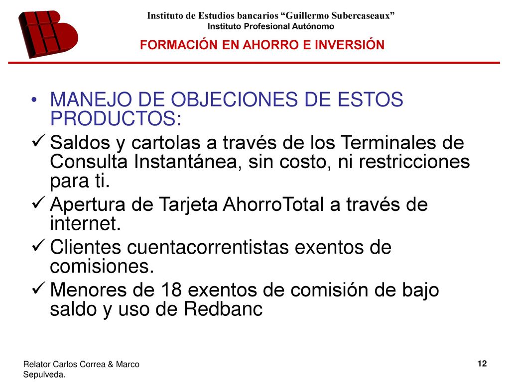 MANEJO DE OBJECIONES DE ESTOS PRODUCTOS:
