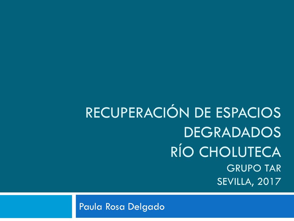 RECUPERACIÓN DE ESPACIOS DEGRADADOS Río choluteca Grupo Tar sevilla, 2017