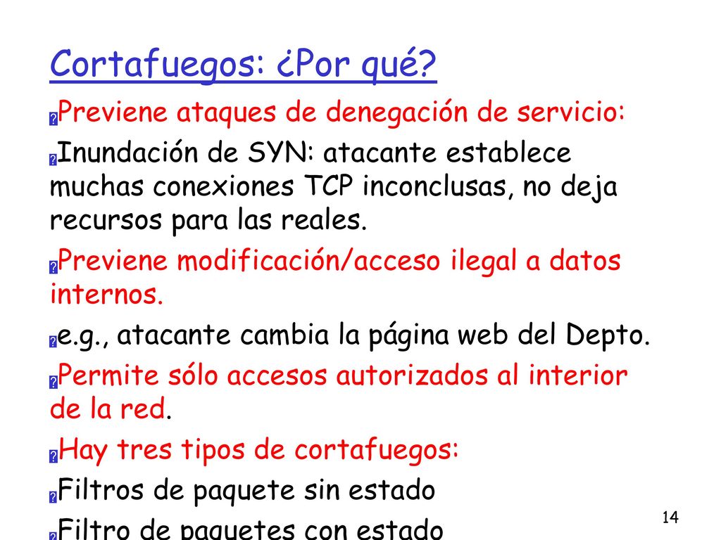 Cortafuegos: ¿Por qué Previene ataques de denegación de servicio:
