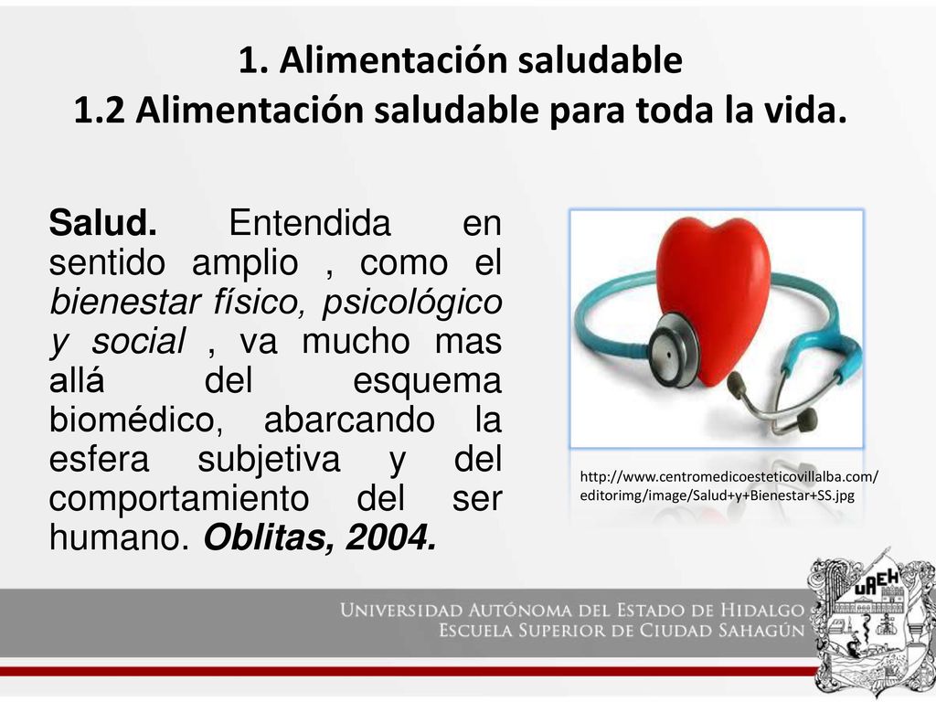 1. Alimentación saludable 1.2 Alimentación saludable para toda la vida.